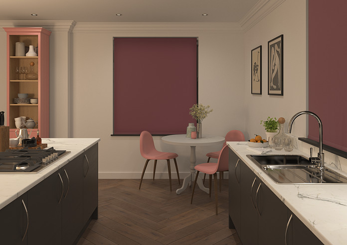 Rimini (Blackout), Plum & Optima Bracken - Double Roller Blind - Image 7